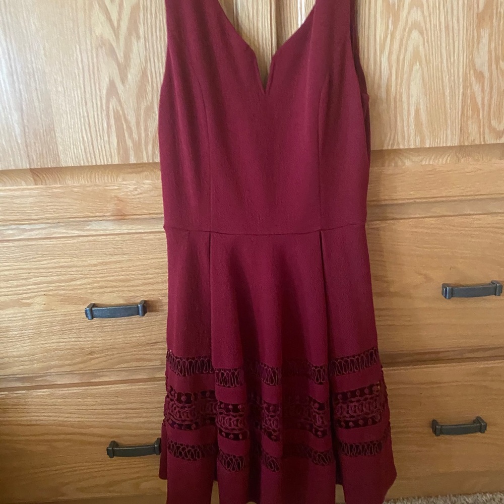 Red lace bottom dress